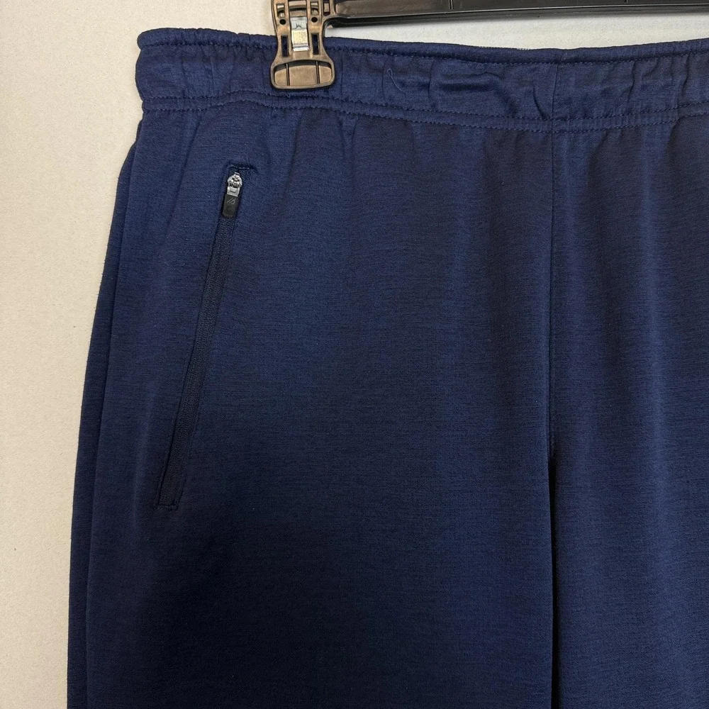 Eddie Bauer Pants Mens Large Blue Fleece Joggers Zip Pocket Athletic Stretch